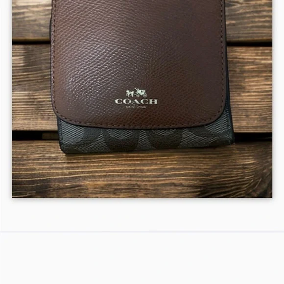 Coach Original Brown-tan SIGNATURE COATED CANVAS Wallet EUC-AUTHENTIC🍂 - Picture 7 of 13